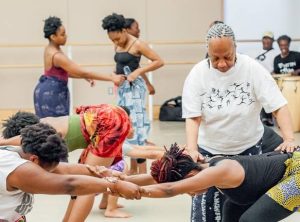 Dr. Kariamu Welsh teaching students