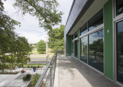 long outdoor balcony space