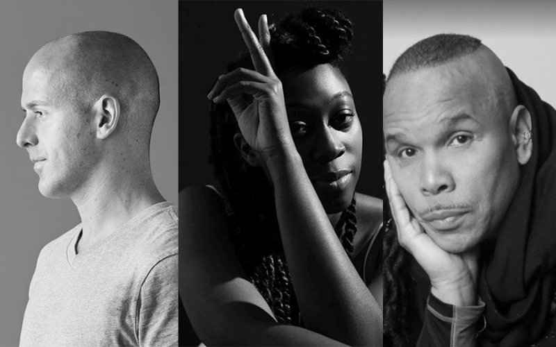 Black and white headshots of 3 choreographers.
