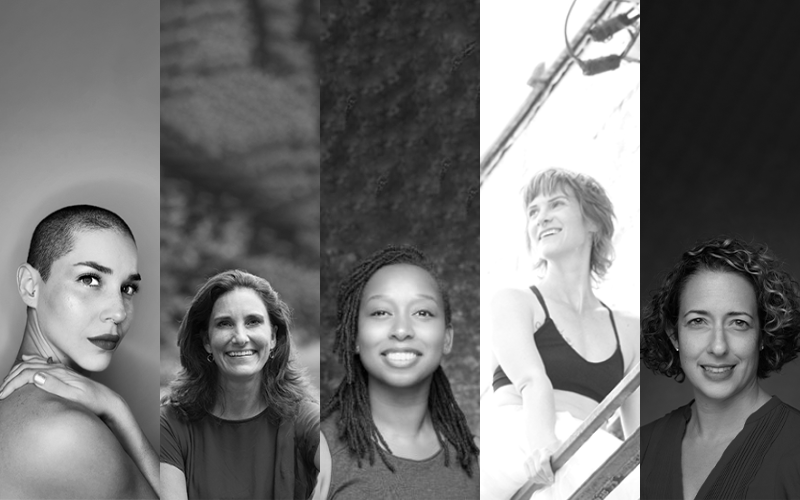 Black and white photos of 5 NC choreographers.